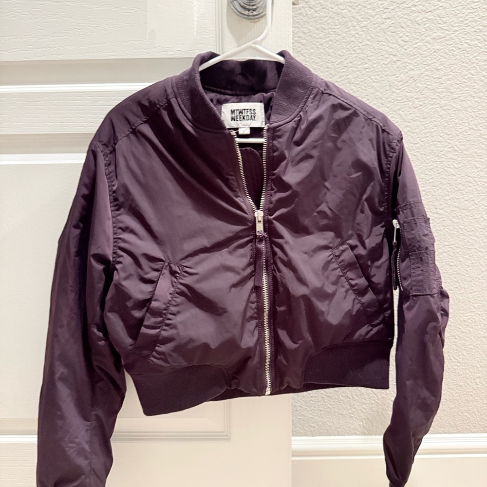 Weekday Purple Bomber Jacket